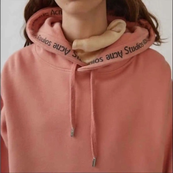 ACNE STUDIOS yala ribbed peach hoodie - Picture 4 of 9